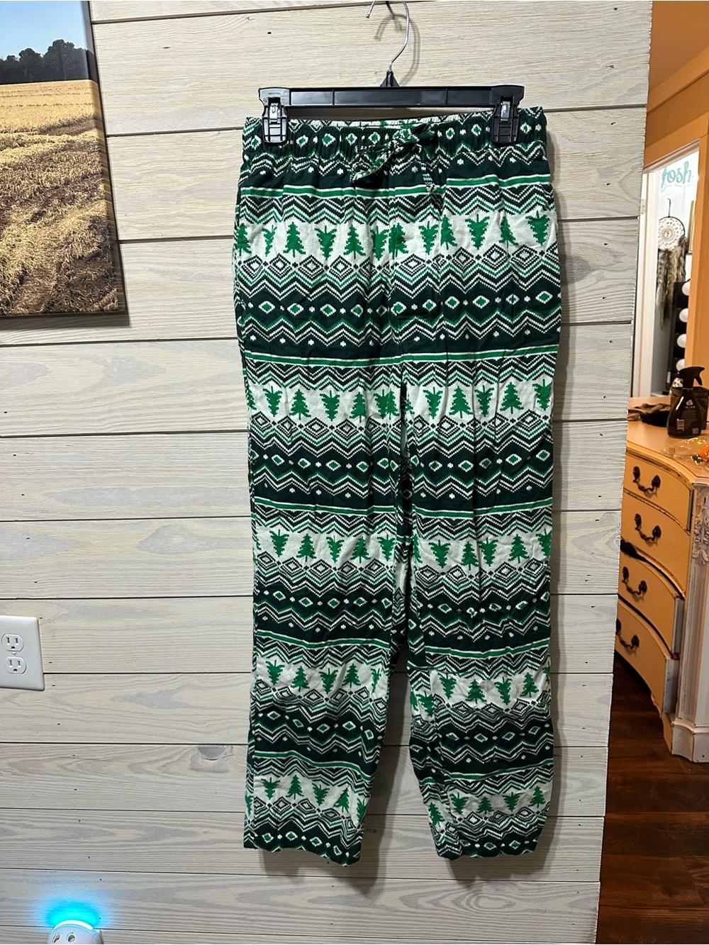 Land’s End Cozy Green Patterned Unisex Lounge Pants